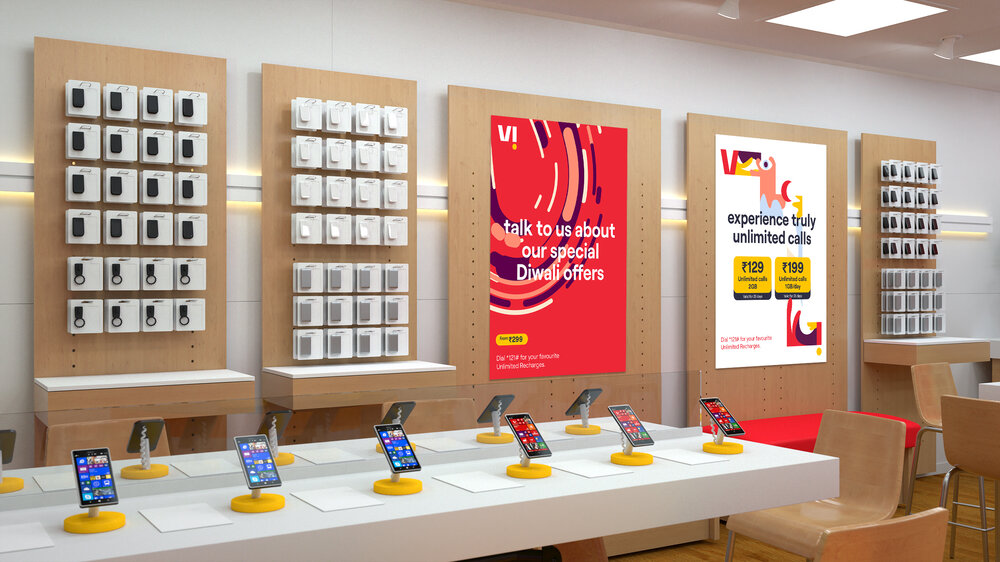 In-store panelled wall display